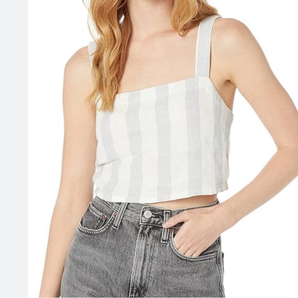 Madewell linen blend striped tank top. Size M. New wirh tags